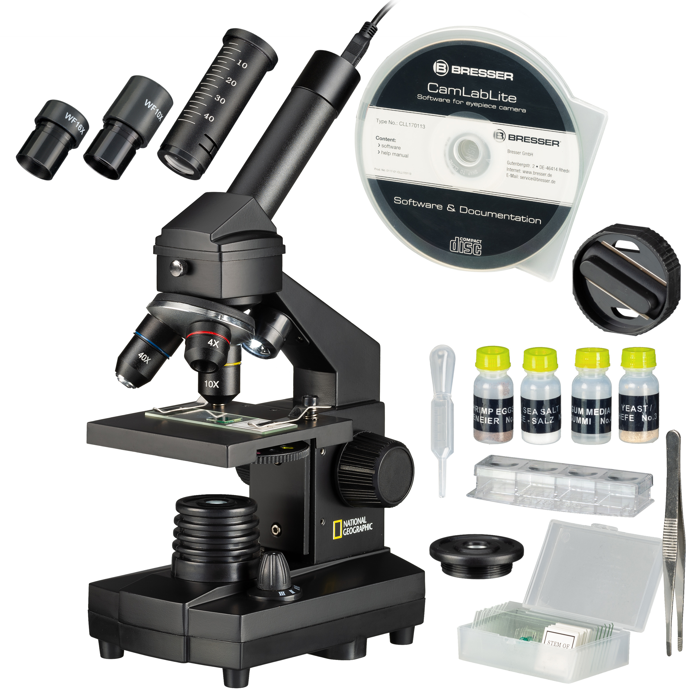 ​NATIONAL GEOGRAPHIC 40x-1024x Microscopio (maleta y ocular USB incluidos)