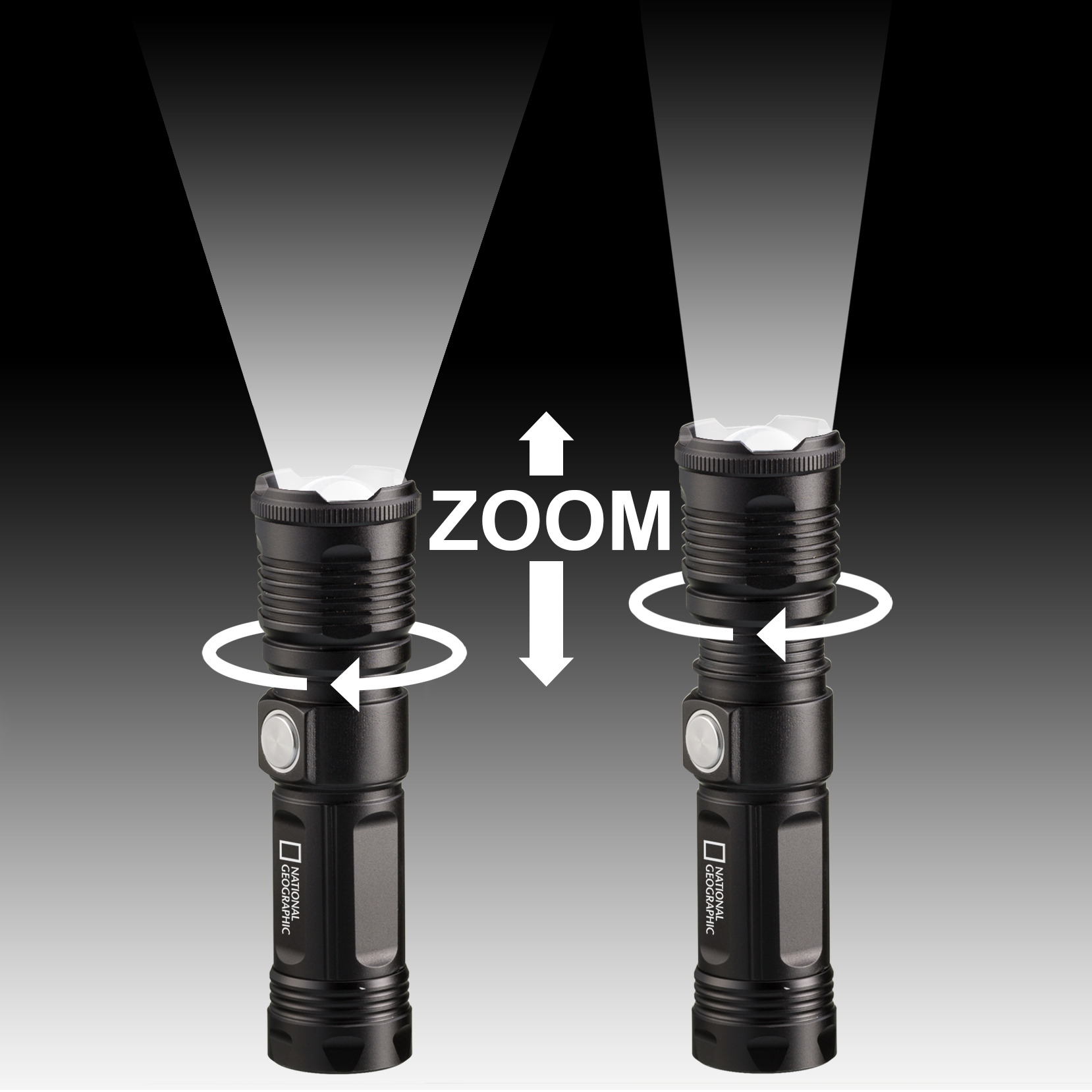 Linterna frontal LED con zoom recargable USB 1000lm