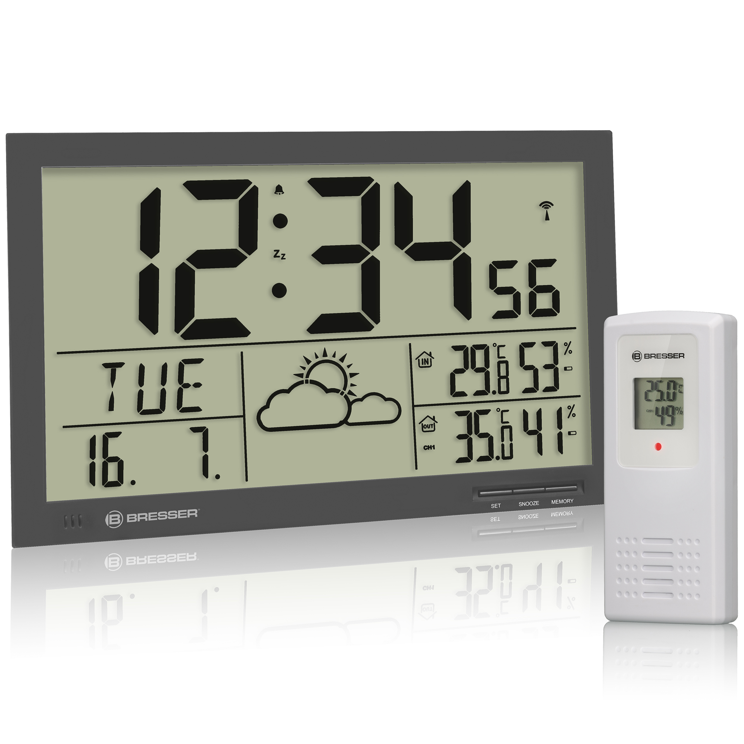 Reloj meteorológico de Pared BRESSER MyTime Jumbo LCD 