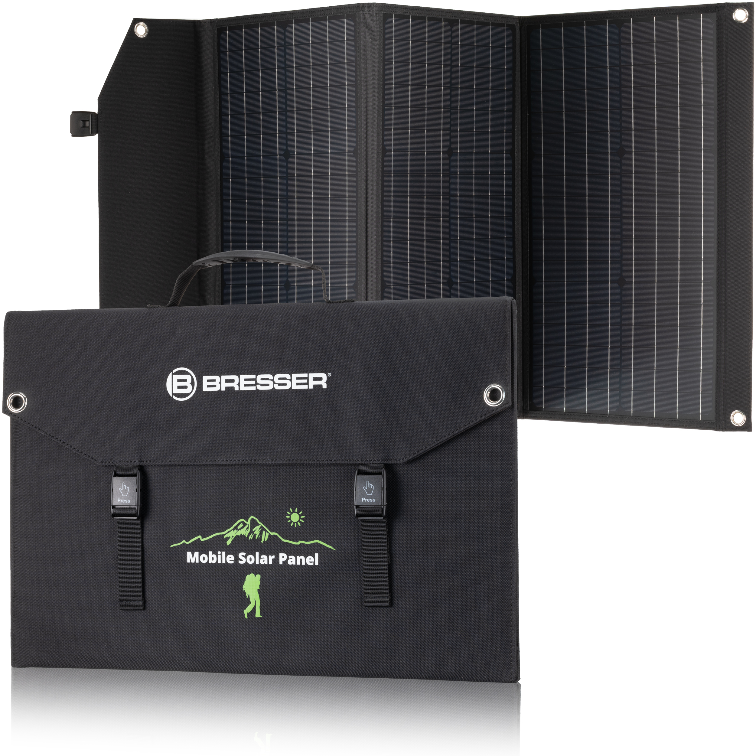 BRESSER Set central eléctrica portátil 600 W + cargador solar móvil 90 W