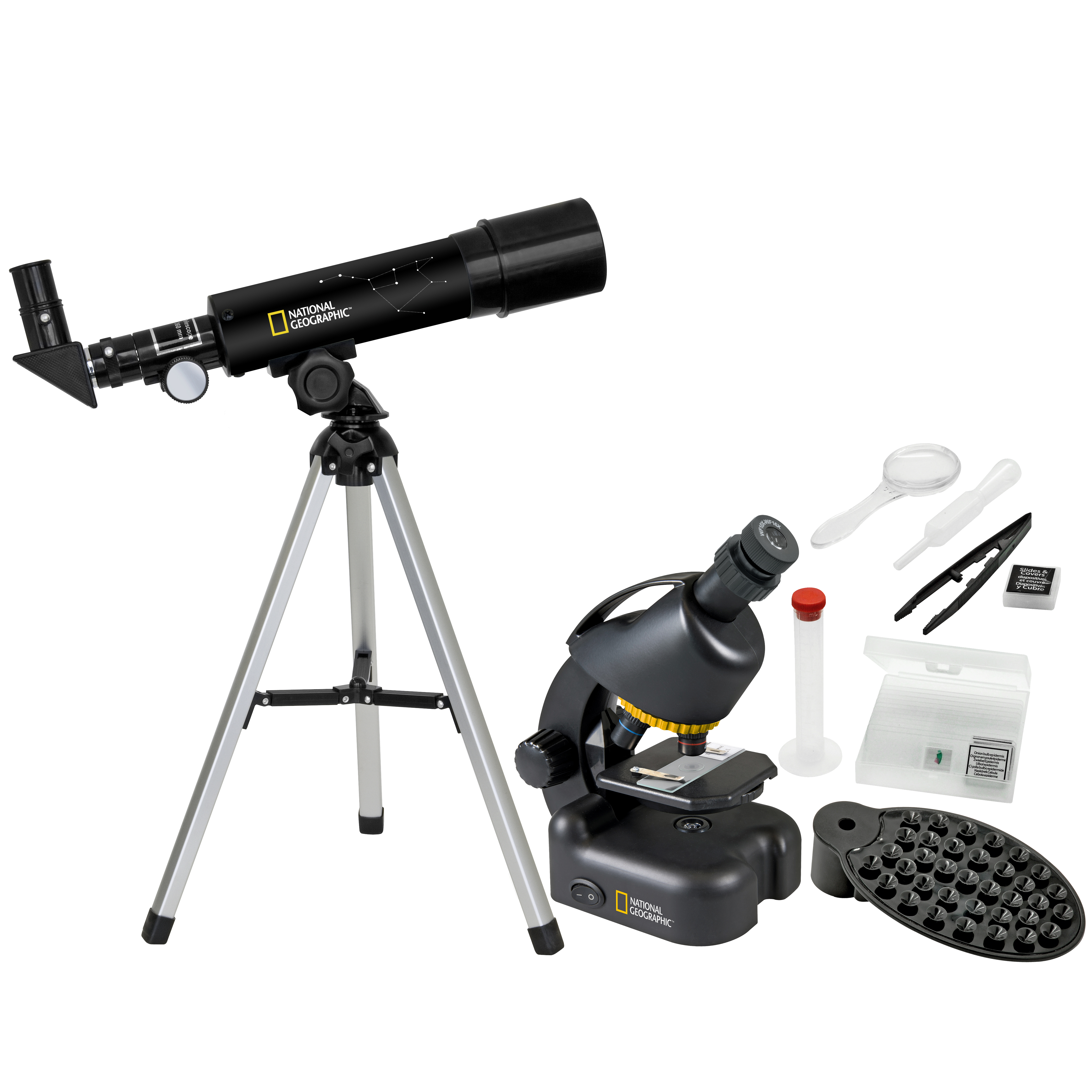NATIONAL GEOGRAPHIC Telescopio compacto + microscopio con soporte para el Smartphone