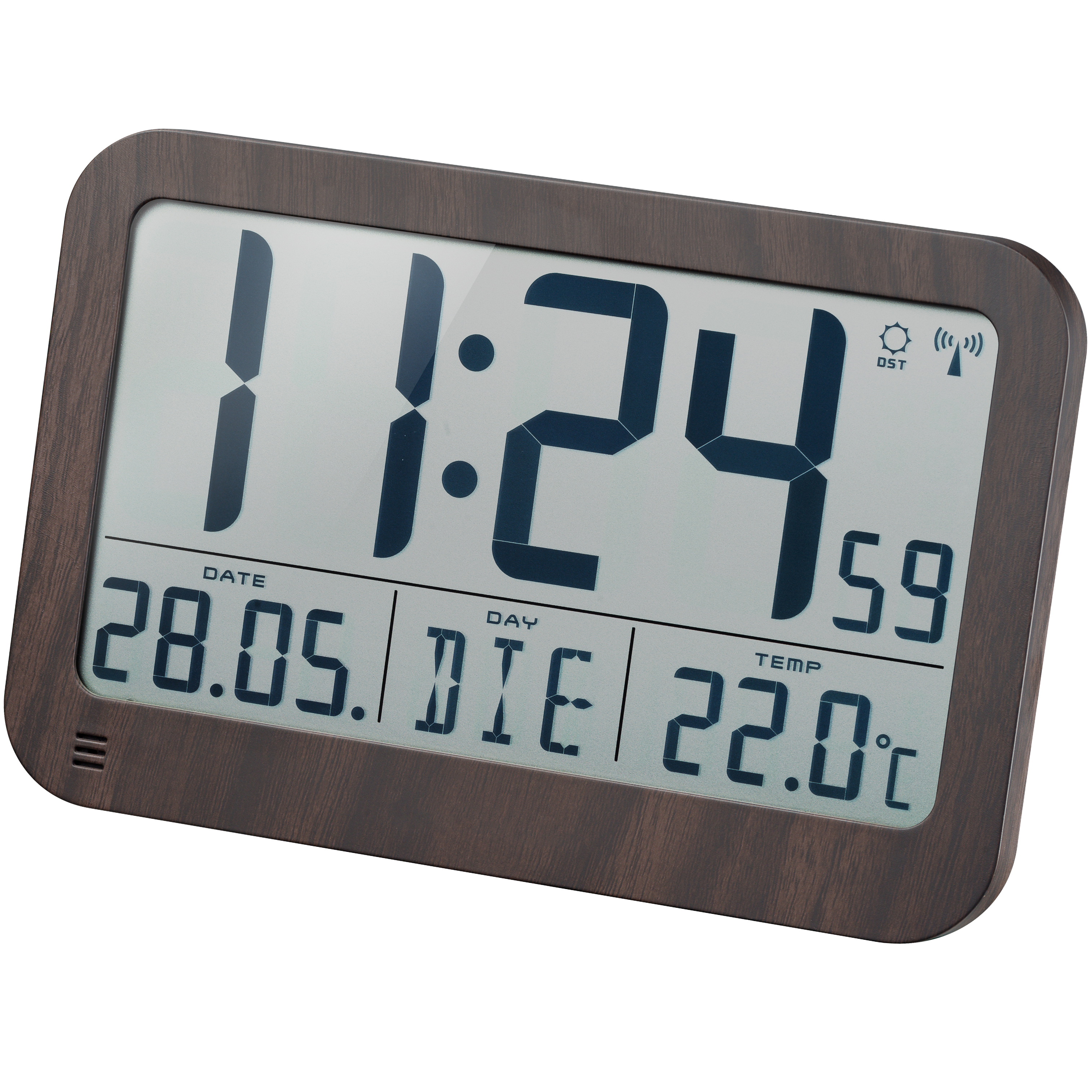 Reloj de Pared/Mesa BRESSER MyTime MC LCD con Apariencia de Madera 225x150 mm