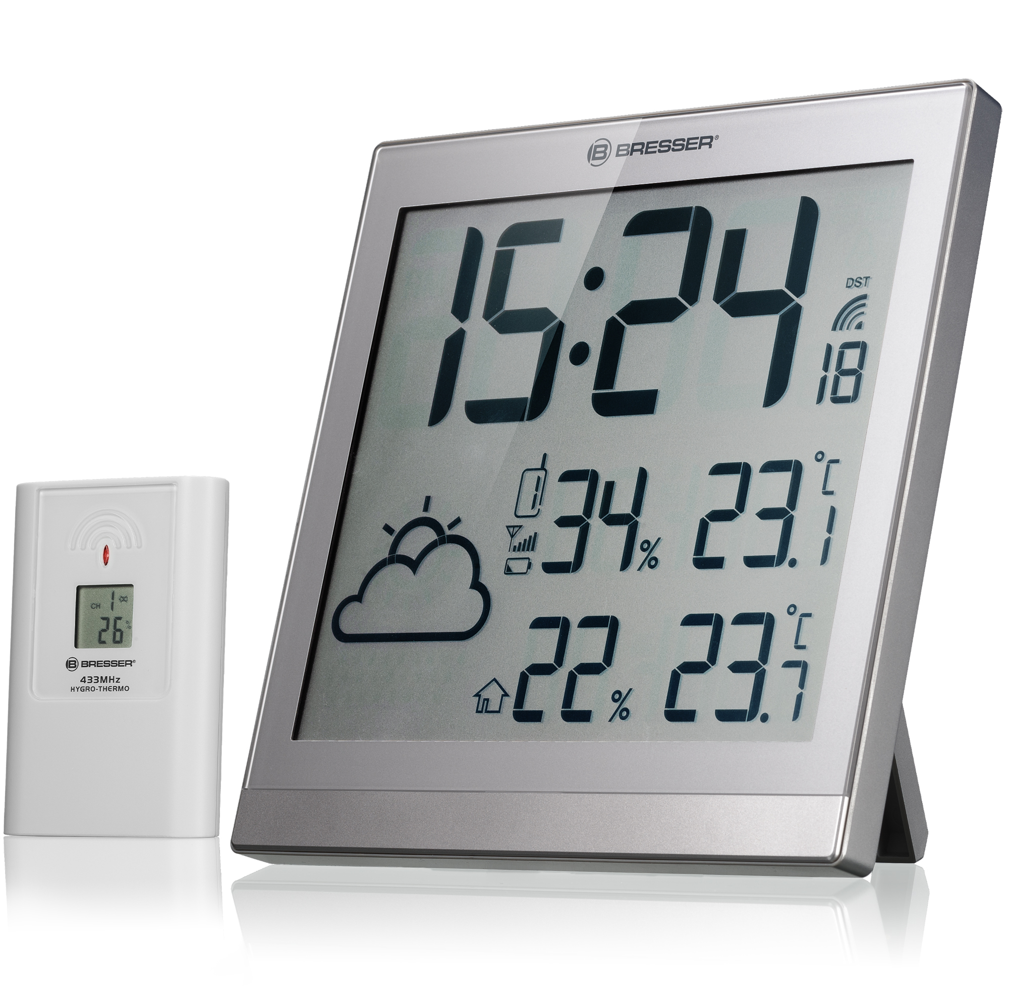 BRESSER ClimaTemp JC LCD Reloj meteorológico