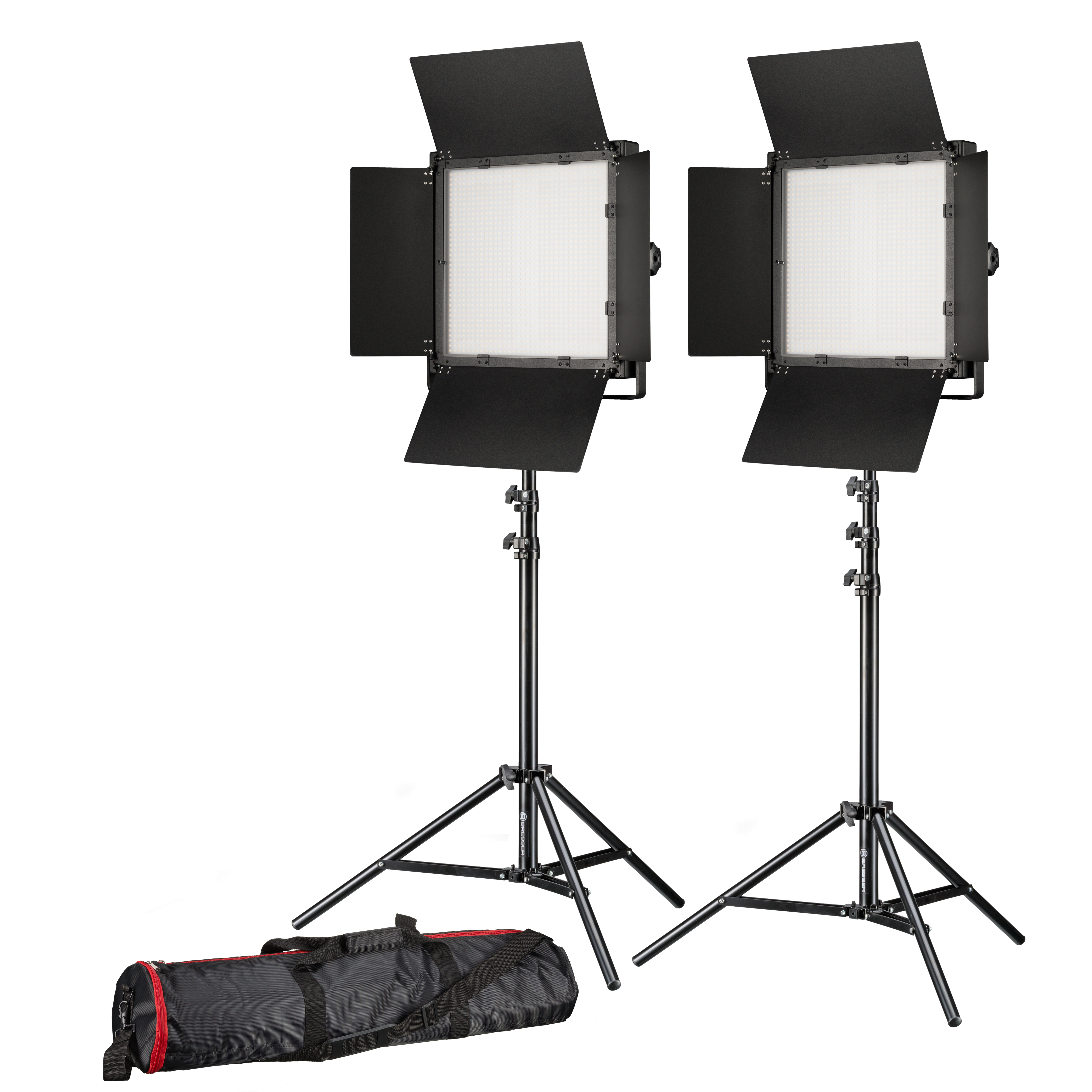 BRESSER LED conjunto de photo/vidéo 2x LS-600 38W/5.600LUX + 2x Soporte de luz