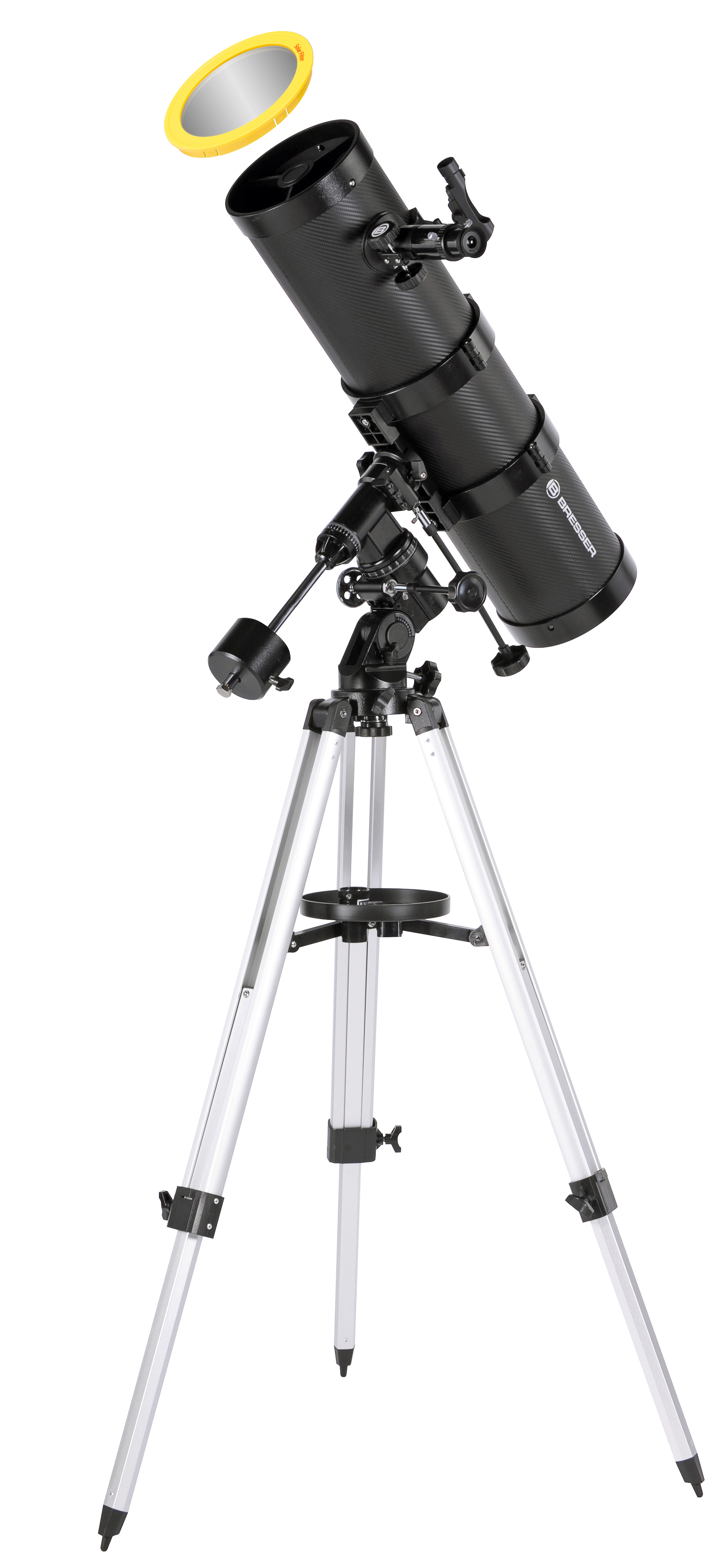 Conjunto de telescopio reflector BRESSER Spica Plus 130/1000 EQ con juego de accesorios