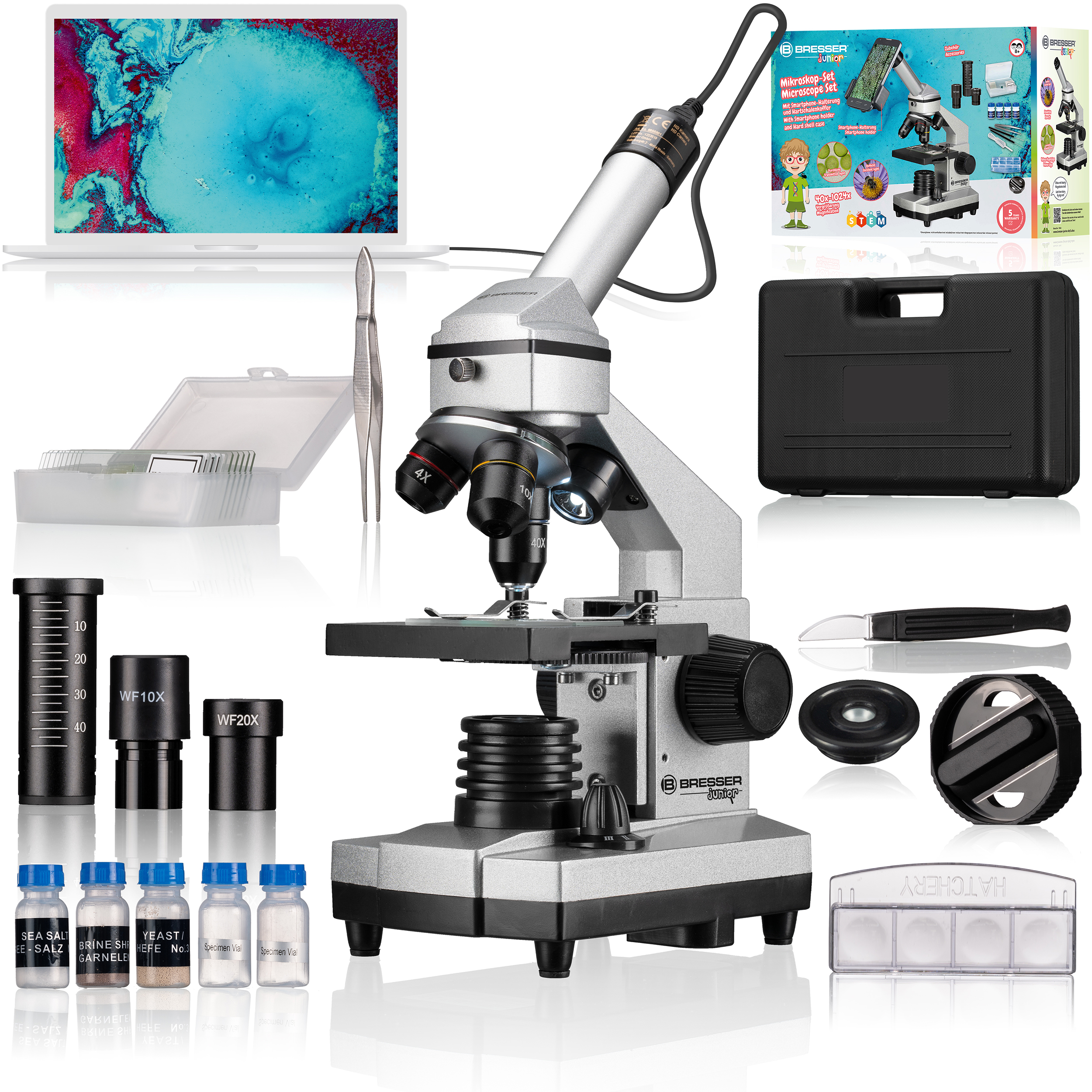 BRESSER JUNIOR 40x-1024x Microscopio Set