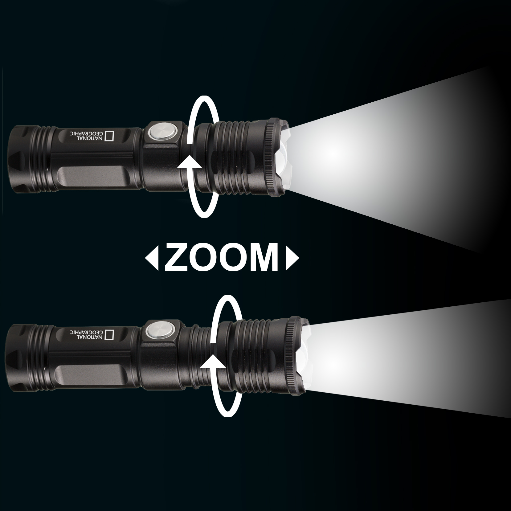 Linterna LED con zoom 1000 lm NATIONAL GEOGRAPHIC ILUMINOS 1000