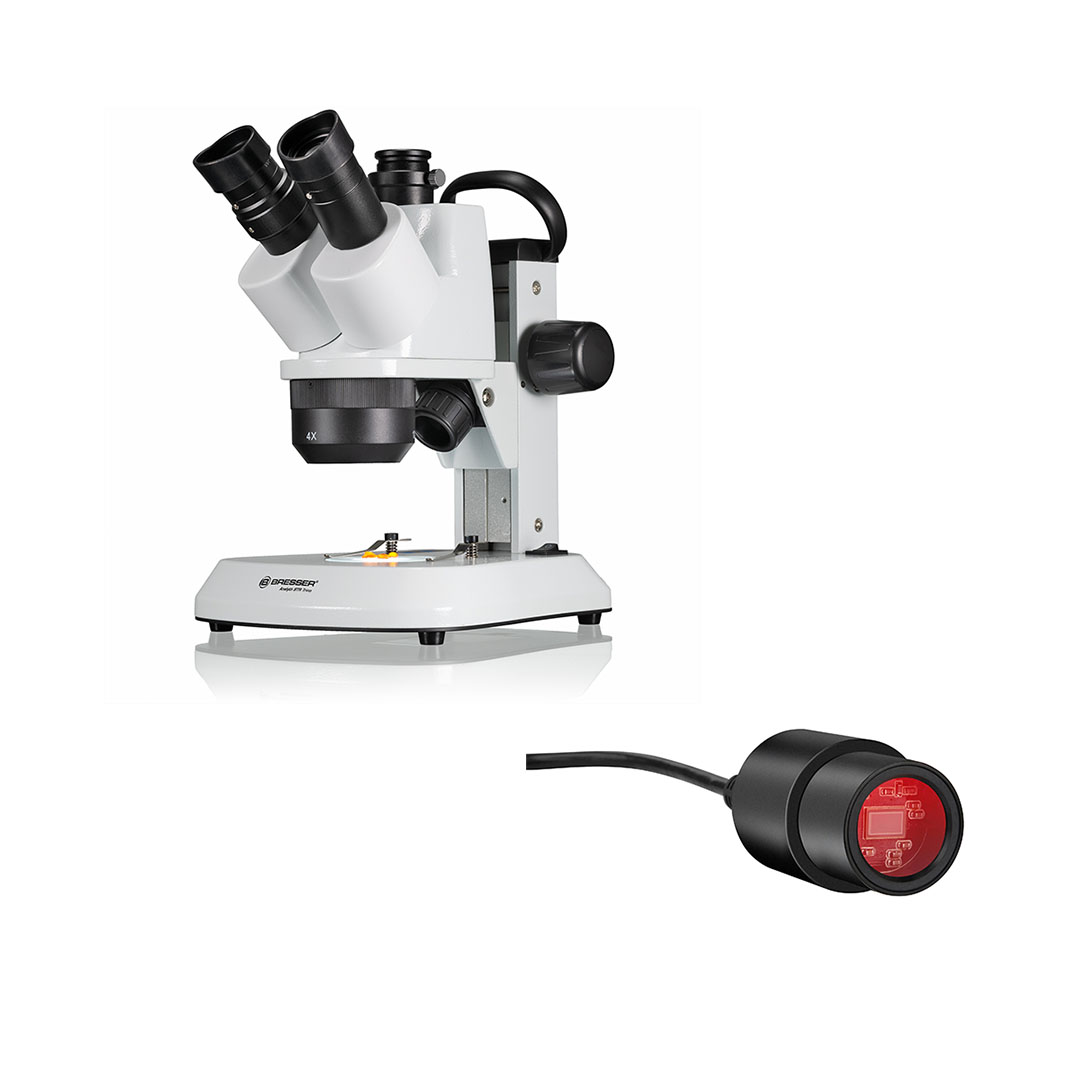 Microscopio esteresocópico Analyth STR Trino 10x - 40x BRESSER + gratis Cámara ocular BRESSER MikrOkular Full HD